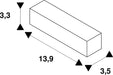 Dimensioned drawing of SLV S-TRACK feed-in, left earth, DALI, PHASE, black