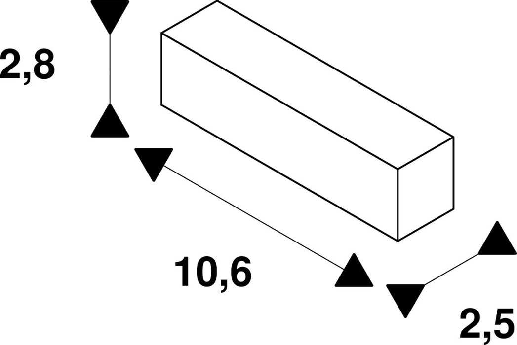 Dimensioned drawing of SLV S-TRACK Mini-connector, DALI, PHASE, black