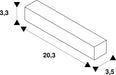 Dimensioned drawing of SLV S-TRACK connector, with feed-in option, DALI, PHASE, black