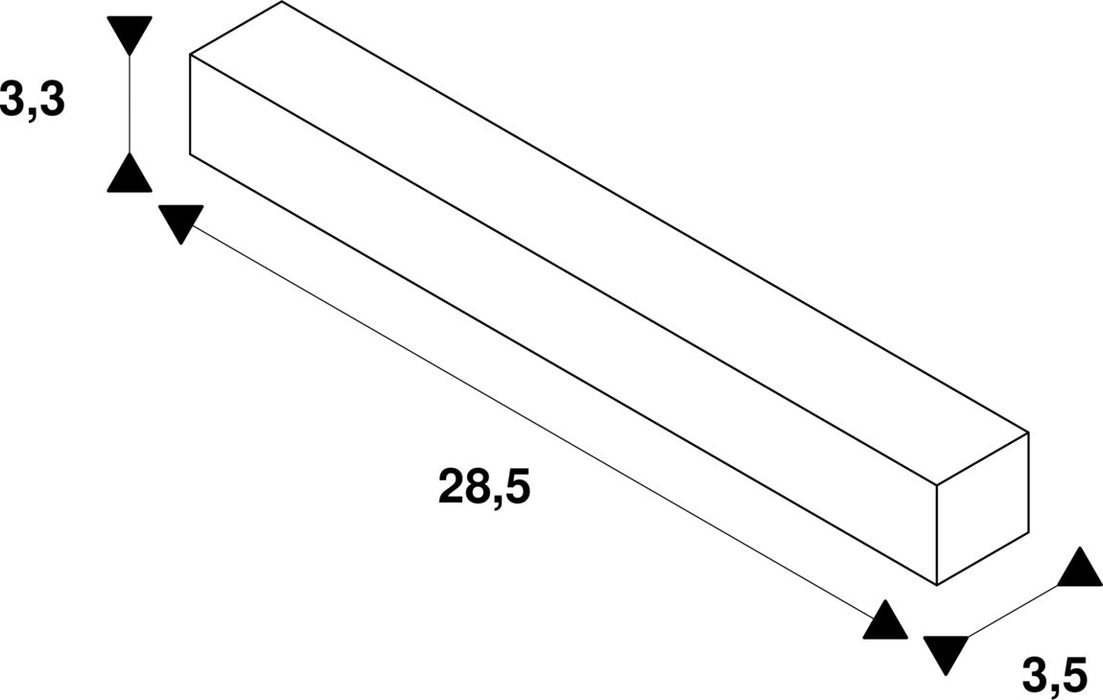 Dimensioned drawing of SLV S-TRACK flexible connector, DALI, PHASE, black