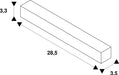 Dimensioned drawing of SLV S-TRACK flexible connector, DALI, PHASE, black