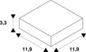 Dimensioned drawing of SLV S-TRACK L-connector, inner earth, DALI, PHASE, black