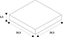 Dimensioned drawing of SLV S-TRACK X-connector, DALI, PHASE, black