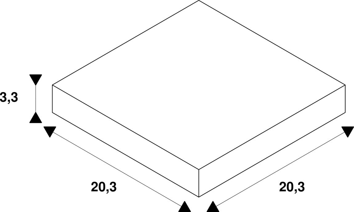 Dimensioned drawing of SLV S-TRACK X-connector, DALI, PHASE, white