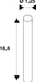 Technical drawing of a white cylindrical pin, showing dimensions of 1.25 diameter and 18.6 length.