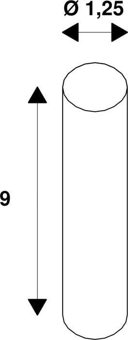 Dimensioned drawing of SLV TENSEO spacer set, mechanical, black