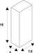 Technical drawing of a white rectangular prism with dimensions 18, 5, and 7.6.