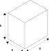 Diagram of a white cube with dimensions 8x6x8.