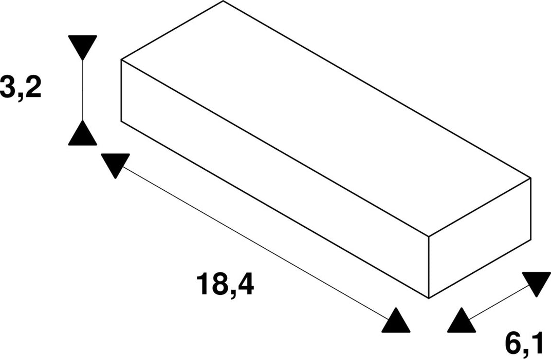 Dimensioned drawing of SLV LED POWER SUPPLY 50W 24V TRIAC DIMMABLE