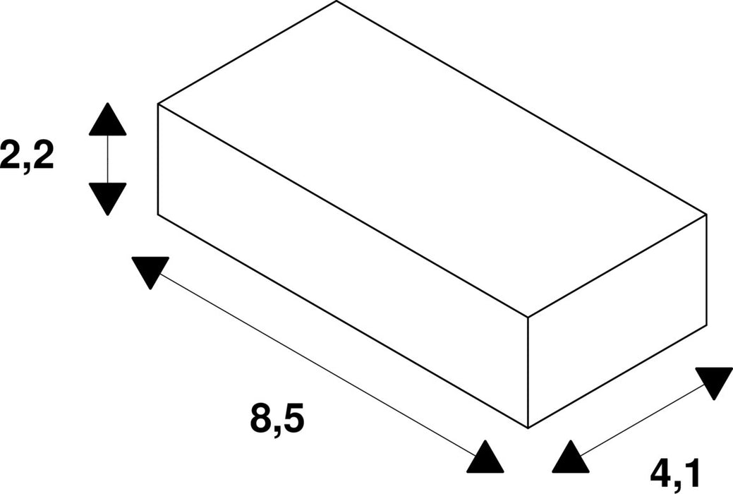 Dimensioned drawing of SLV LED driver, 5 - 8.4W 200mA