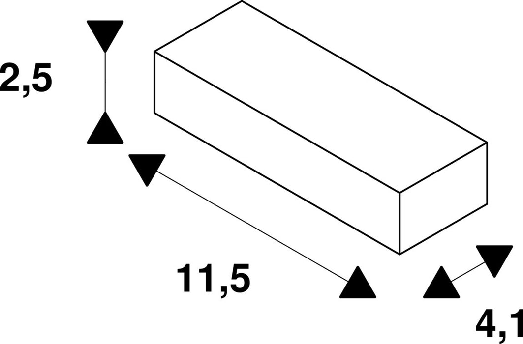 Dimensioned drawing of SLV LED driver, 20W 500mA PHASE