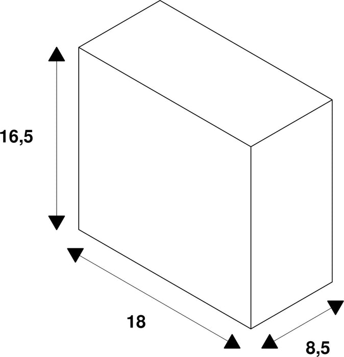 Dimensioned drawing of SLV LED driverm 40W multi mA