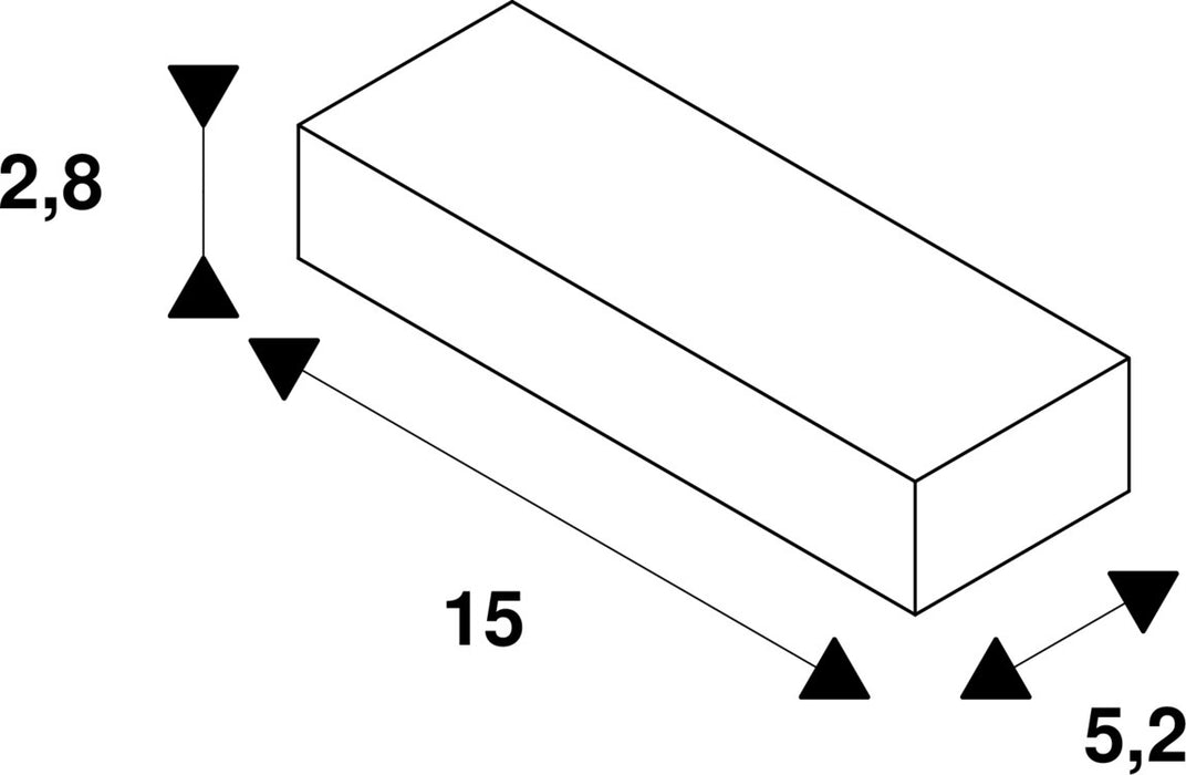 Dimensioned drawing of SLV LED driver, 15W 250mA DALI