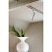 White track lighting fixture, metal, with gold accent, ceiling mounted.