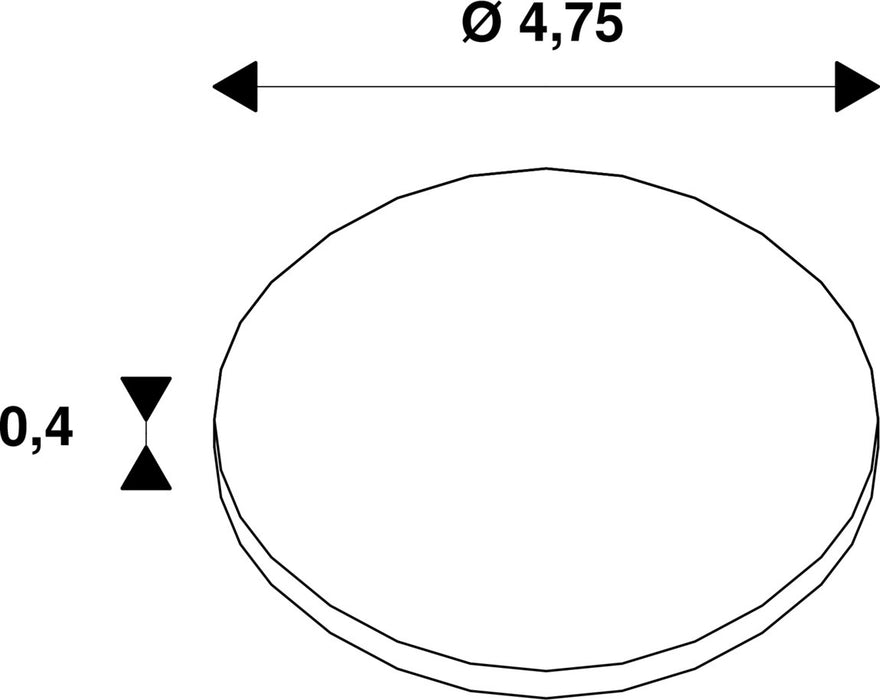 Dimensioned drawing of SLV NUMINOS® M, diffuser Wabe