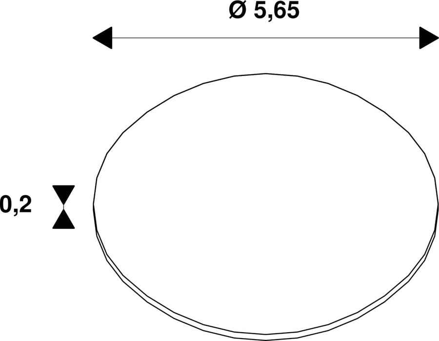 Dimensioned drawing of SLV NUMINOS® L, diffuser Ellipse