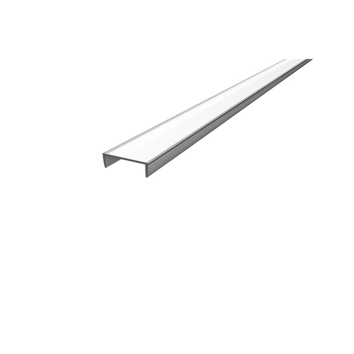Aluminum LED channel with a silver finish.