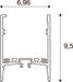 Technical drawing of an aluminum profile with dimensions 6.96 and 9.5.