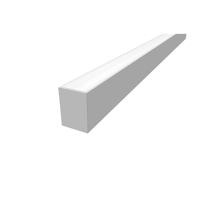 Gray recessed linear LED light fixture.