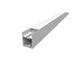 Aluminum LED channel, silver finish, for surface mounting.