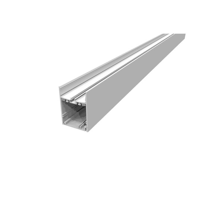 Aluminum LED channel, silver finish, for surface mounting.