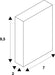 Technical drawing of a white rectangular block with dimensions 9.5 x 7 x 2.