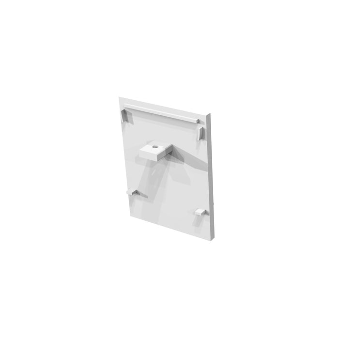 White metal mounting plate with a glossy finish and rear mounting hardware.