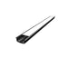 Black aluminum LED channel with a white diffuser cover.