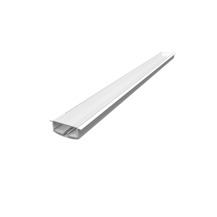 White aluminum recessed LED channel.
