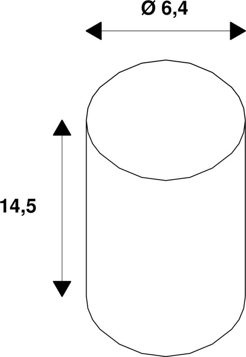 Dimensioned drawing of SLV Colourless ST64 E27, gold LED light, 7.5W 2500K CRI90 320°