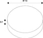 Technical drawing of a white round object with dimensions 7.5 and 2.4.