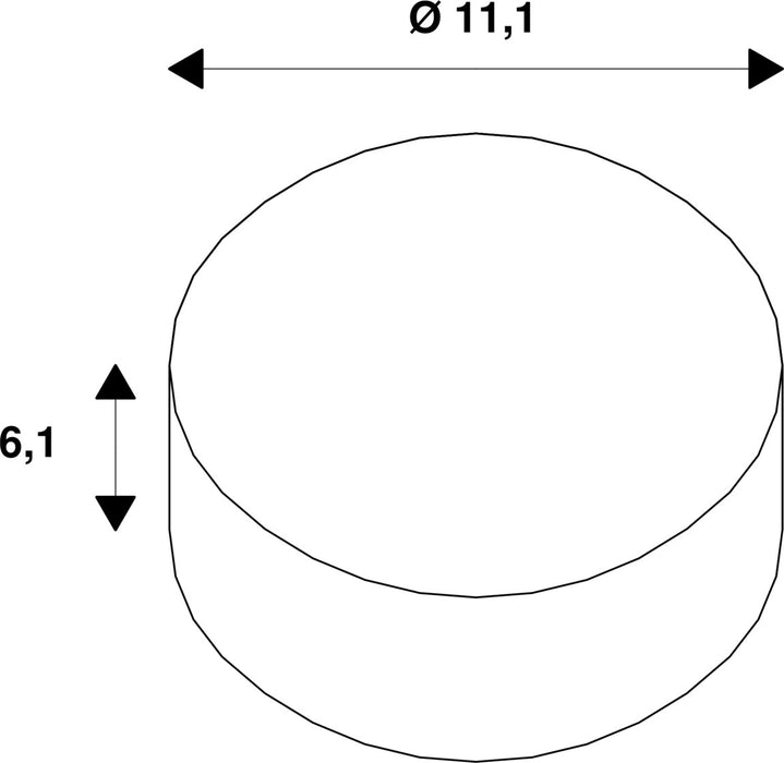 Dimensioned drawing of SLV Colourless QPAR111 GU10, transparent LED light, 8W 2700K CRI90 38°