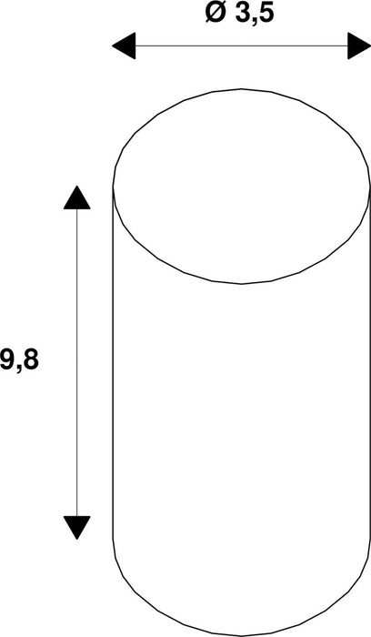 Dimensioned drawing of SLV Colourless C35 E14, transparent LED light, 4.2W 2700K CRI90 320°