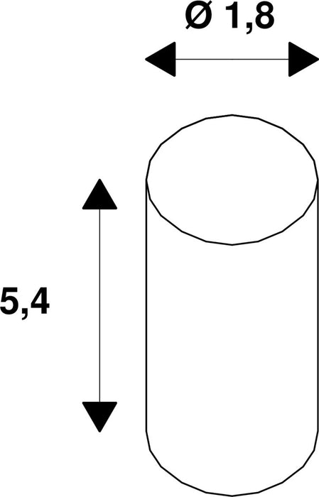 Dimensioned drawing of SLV Colourless QT14 G9, White LED light, 3.6W 3000K CRI90 300°