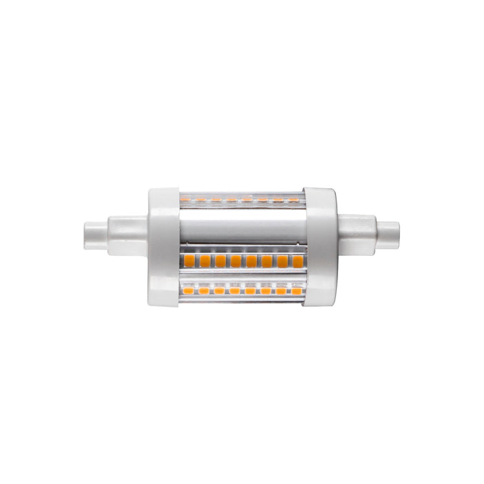 SLV Colourless QT DE12 R7S 78mm, transparent LED light, 9W 3000K CRI90 330°