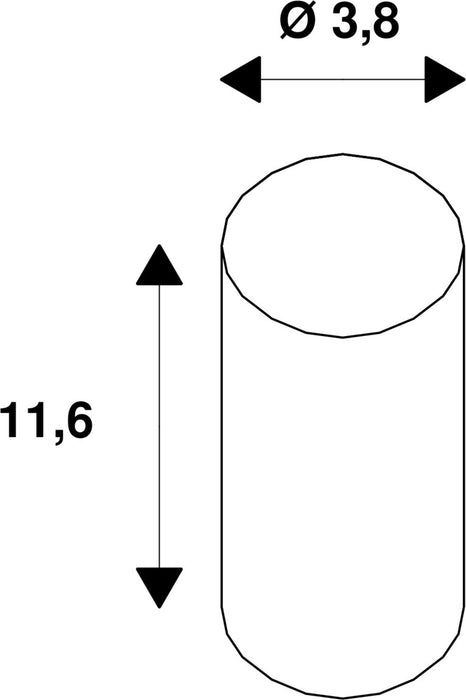 Dimensioned drawing of SLV Colourless T38 E27, white LED light, 8W 3000K CRI90 240°