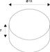 Dimensioned drawing of SLV Colourless LED lamp, QPAR111 GU10 12W 680lm 3000K CRI90 55° Dimmable