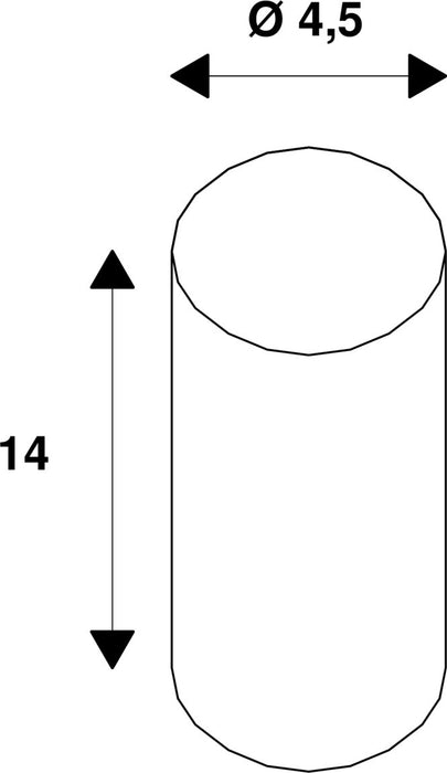 Dimensioned drawing of SLV Colourless T45 E27, white LED light, 13.5W 3000K CRI90 240°