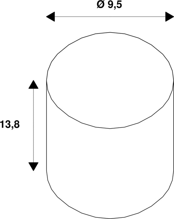 Dimensioned drawing of SLV Colourless G95 E27, transparent LED light, 7.5W 2700K CRI90 320°