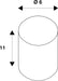 Technical drawing of a cylinder with dimensions: diameter 6, height 11.