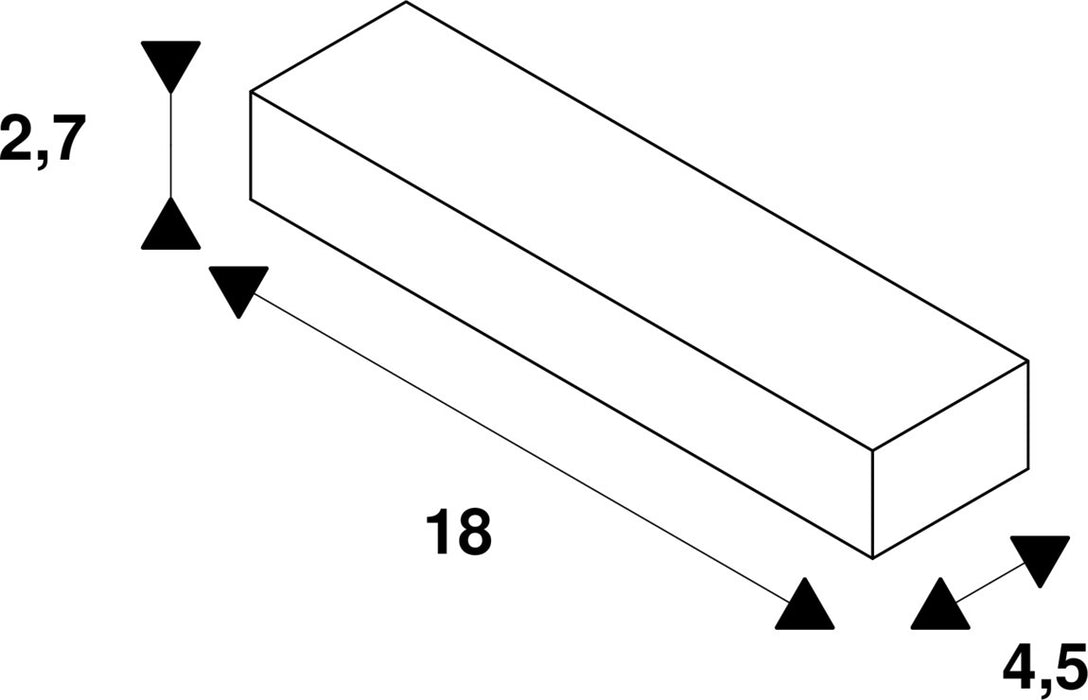 Dimensioned drawing of SLV LED power supply, 60W 24V