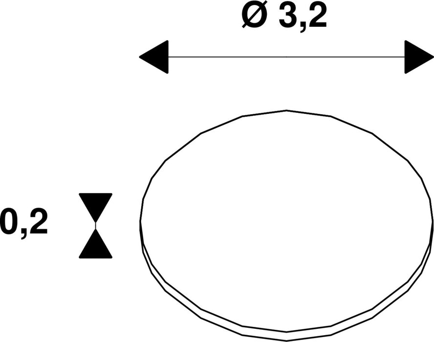 Dimensioned drawing of SLV NUMINOS® XS, transparent diffuser