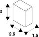 Dimensioned drawing of SLV BATTEN, white mounting clamps