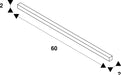 Dimensioned drawing of SLV BATTEN, white connector