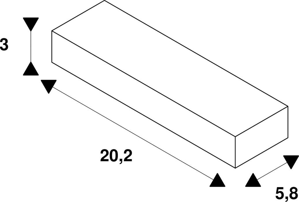 Dimensioned drawing of SLV LED power supply, 60W DALI 24V 2-Channel Tunable White