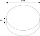 Technical drawing of a white round component with dimensions.