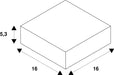 Dimensioned drawing of SLV Numinos® S Reducing ring, square 160/100mm black