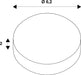 Technical drawing of a round component with dimensions 6.2 diameter and 2 height.