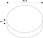 Technical drawing of a white round component, diameter 8.2, height 2.4.