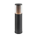Black aluminum bollard light with clear acrylic shade.